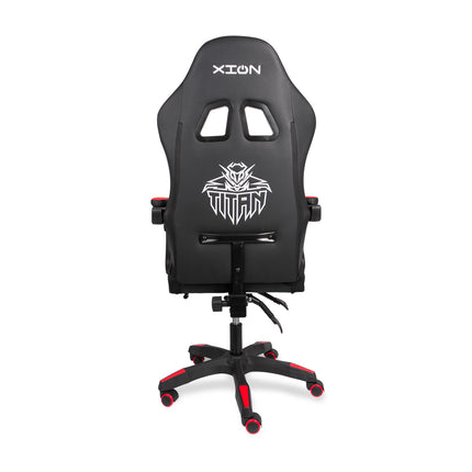 Silla Gamer con LUCES Ergonómica TITAN RGB XION 135° con Masajeador Lumbar & Posapies Rojo